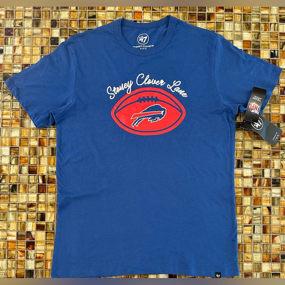 NWT Buffalo Bills Stoney Clover Lane x ‘47 Brand Jetty Blue SS T-Shirt~Med~$50